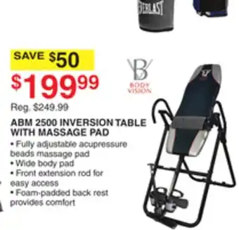 Dunham's Sports Abm 2500 inversion table with massage pad offer