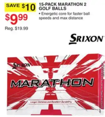Dunham's Sports Srixon 15-pack marathon 2 golf balls offer