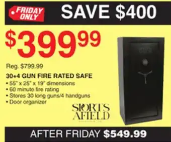 Dunham's Sports 30 + 4 gun fire rated safe offer