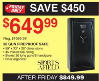 Dunham's Sports Sports afield 36 gun fireproof safe offer