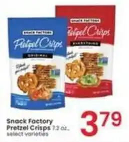Albertsons Snack Factory Pretzel Crisps 7.2 oz. offer