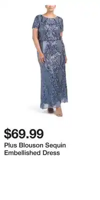 TJ Maxx Plus blouson sequin embellished dress offer