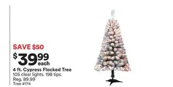 Michaels 4 ft. cypress flocked tree offer