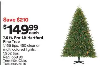 Michaels 7.5 ft. pre-lit hartford pine tree offer