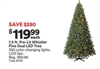 Michaels 7.5 ft. pre-lit whistler pine dual led tree offer