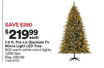 Michaels 7.5 ft. pre-lit glendale fir micro light led tree offer