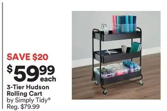 Michaels 3-tier hudson rolling cart by simply tidy offer