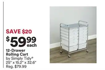 Michaels 12-drawer rolling cart by simply tidy offer