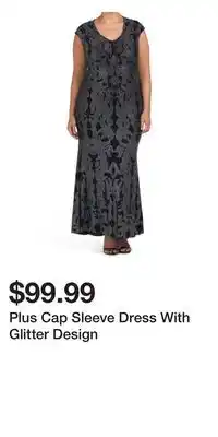 TJ Maxx Plus cap sleeve dress with glitter design offer