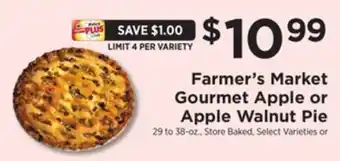ShopRite Gourmet apple or apple walnut pie offer