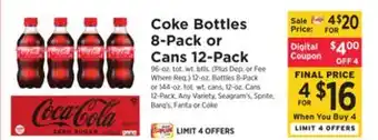 ShopRite Bottles 8-pack or cans 12-pack offer