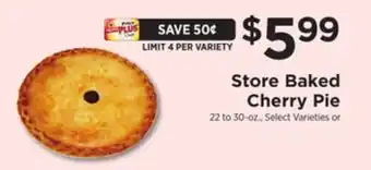 ShopRite Store baked cherry pie offer
