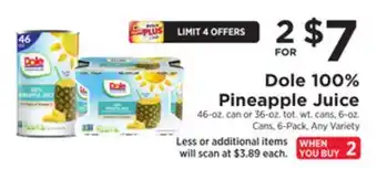 ShopRite 100% pineapple juice offer