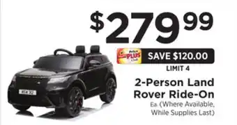 ShopRite 2-person land rover ride-on offer