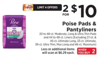 ShopRite Pads and pantyliners offer