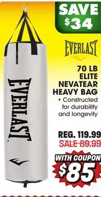 Big 5 Everlast elite nevatear heavy bag 70 lbs offer