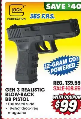 Big 5 Umarex glock 17 gen 3 realistic blow-back bb pistol offer