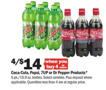 Meijer Coca-cola, pepsi, 7up or dr pepper products offer
