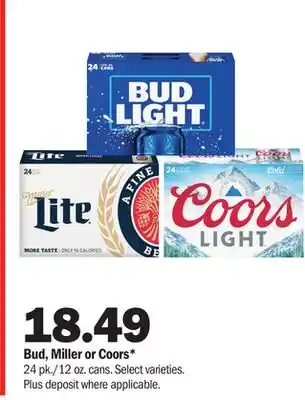 Meijer Bud, miller or coors offer