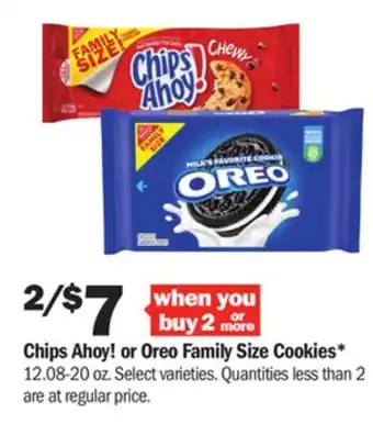 Meijer Chips ahoy! or oreo family size cookies offer