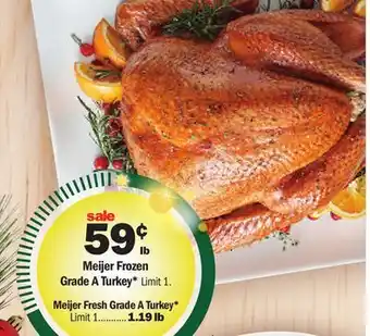Meijer Meijer frozen grade a turkey offer