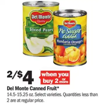 Meijer Del monte canned fruit offer