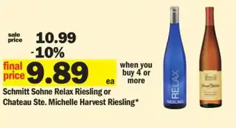 Meijer Schmitt sohne relax riesling or chateau ste. michelle harvest riesling offer