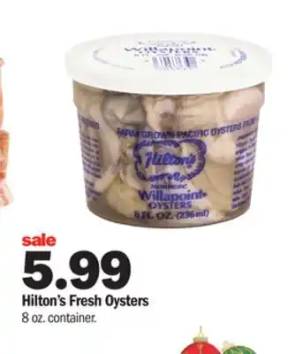 Meijer Hilton's fresh oysters offer