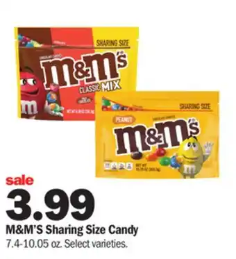 Meijer M&m's sharing size candy offer