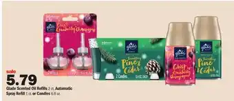 Meijer Glade scented oil refills 2 ct, automatic spray refill 1 ct. or candles 6.8 oz offer