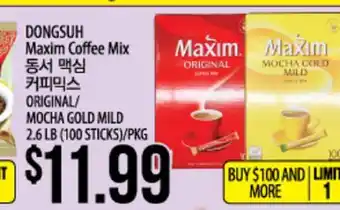Hmart Dongsuh maxim coffee mix offer