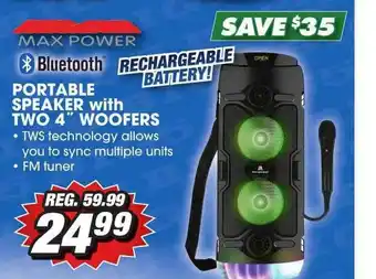 Big 5 Max Power Bluetooth Portable Speaker With Two 4 offer