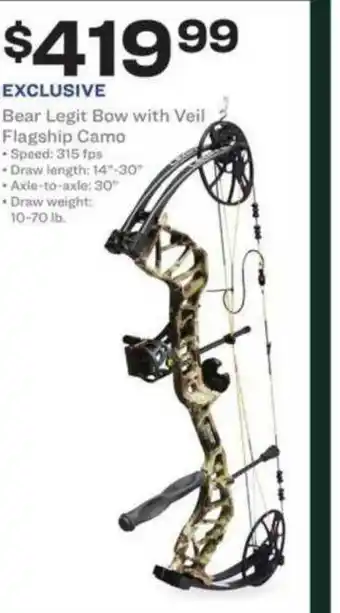 Academy Bear Legit Bow With Veil Flagship Camo offer