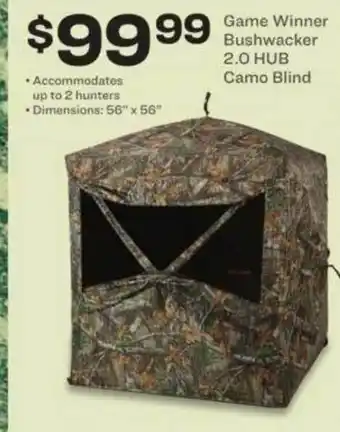 Academy Game Winner Bushwacker 2.0 Hub Camo Blind offer