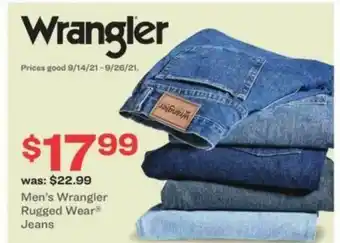 Academy Men's Wrangler Rugged Wear Jeans offer