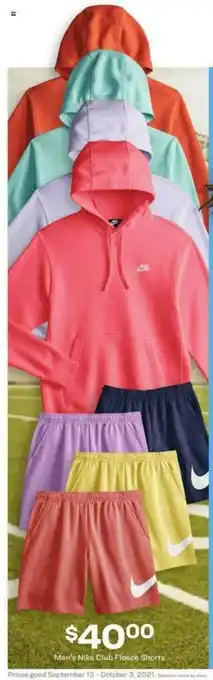 Academy Men's Nike Club Fleece Shorts offer