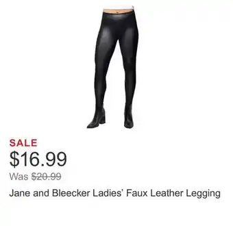 Costco Jane and bleecker ladies' faux leather legging offer