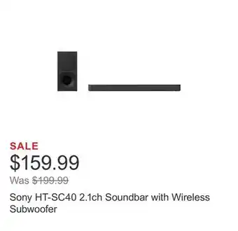 Sony ht-sc40 2.1ch soundbar with wireless subwoofer