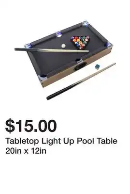 Five Below Tabletop light up pool table 20in x 12in offer
