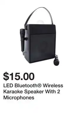 Five Below Led bluetooth wireless karaoke speaker with 2 microphones offer