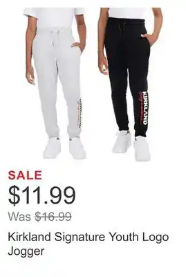 Costco Kirkland signature youth logo jogger offer