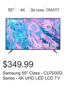 Costco Samsung 55 class - cu7000d series - 4k uhd led lcd tv offer