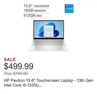Costco Hp pavilion 15.6 touchscreen laptop - 13th gen intel core i5-1335u - 1080p - windows 11 offer