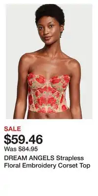 Victoria's Secret Dream angels strapless floral embroidery corset top offer