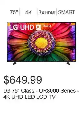 Costco Lg 75 class - ur8000 series - 4k uhd led lcd tv offer