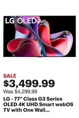 Best Buy Lg - 77 class g3 series oled 4k uhd smart webos tv with one wall design offer