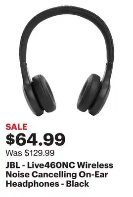 Best Buy Jbl - live460nc wireless noise cancelling on-ear headphones - black offer