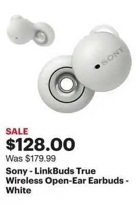 Best Buy Sony - linkbuds true wireless open-ear earbuds - white offer