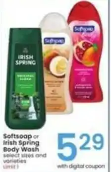 Albertsons Softsoap or Irish Spring Body Wash offer