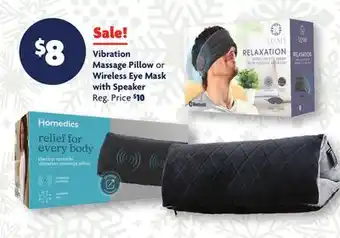 Family Dollar Vibration massage pillow or wireless eye mask with speaker offer
